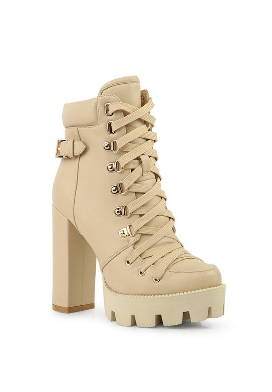 Willow Lace Up 5" Heel Combat Boot