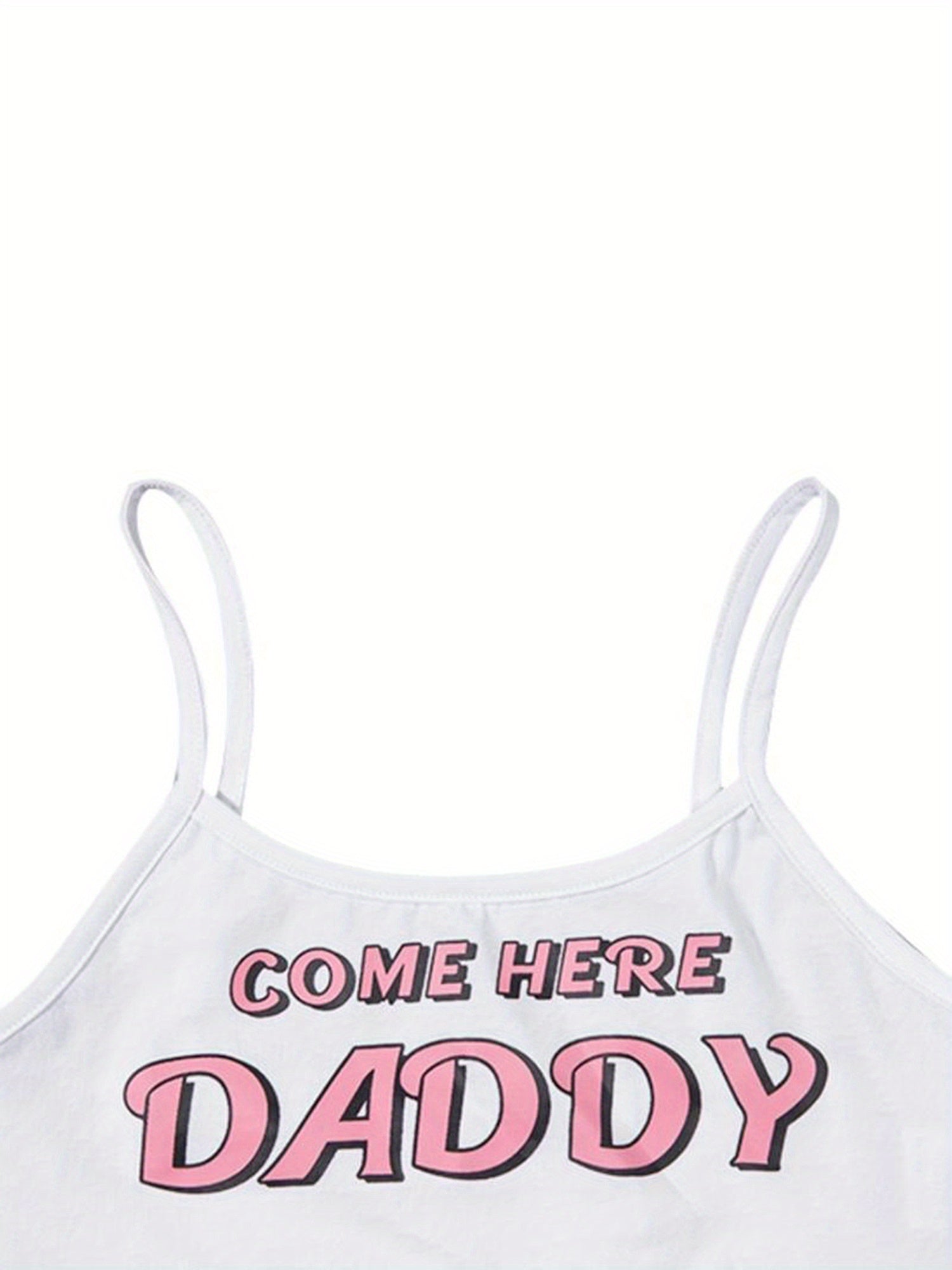 Letter Print "COME HERE DADDY" Lingerie Set - Sexy Crop Top & Panties