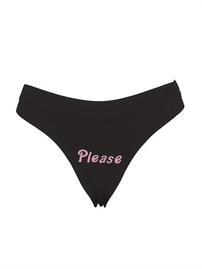 Letter Print "COME HERE DADDY" Lingerie Set - Sexy Crop Top & Panties