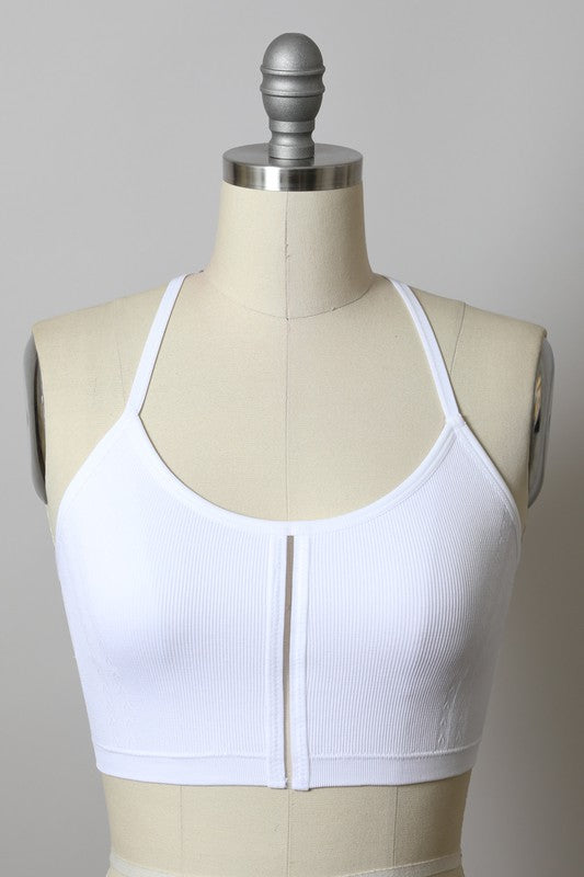 Seamless Longline Ribbed Pullover Bralette Cami