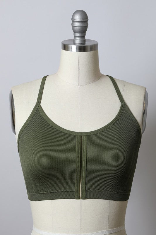 Seamless Longline Ribbed Pullover Bralette Cami
