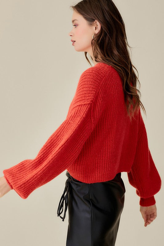 Round Neck Cropped Cozy Sweater