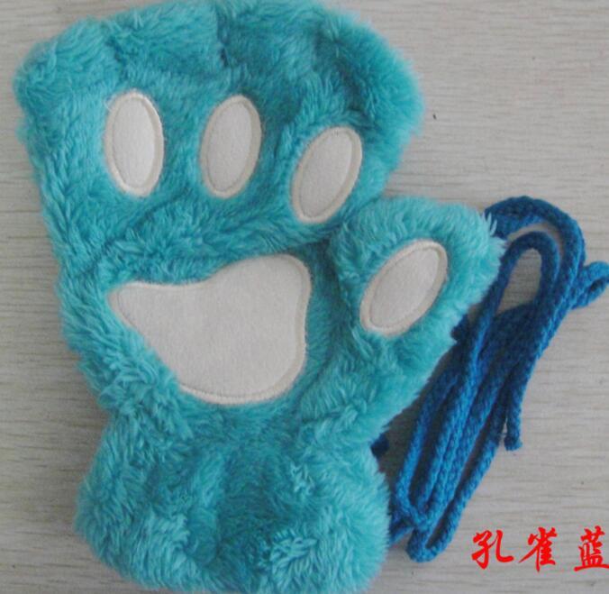 Paw Print Gloves - Cat Claw Winter Fingerless