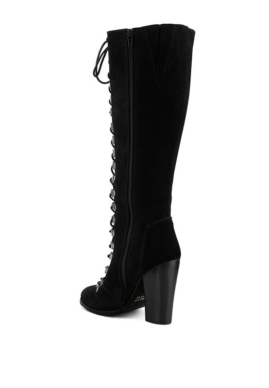 Street-Slay Antique Block Heeled Over Calf Boot