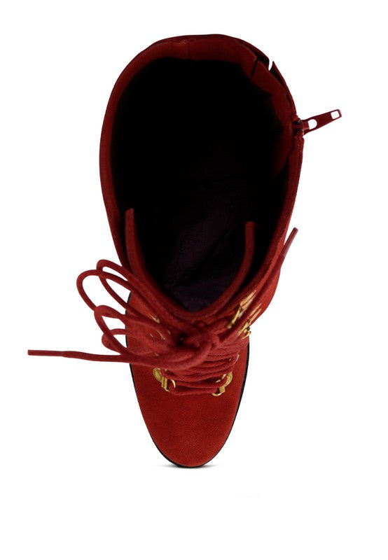 Street-Slay Antique Block Heeled Over Calf Boot