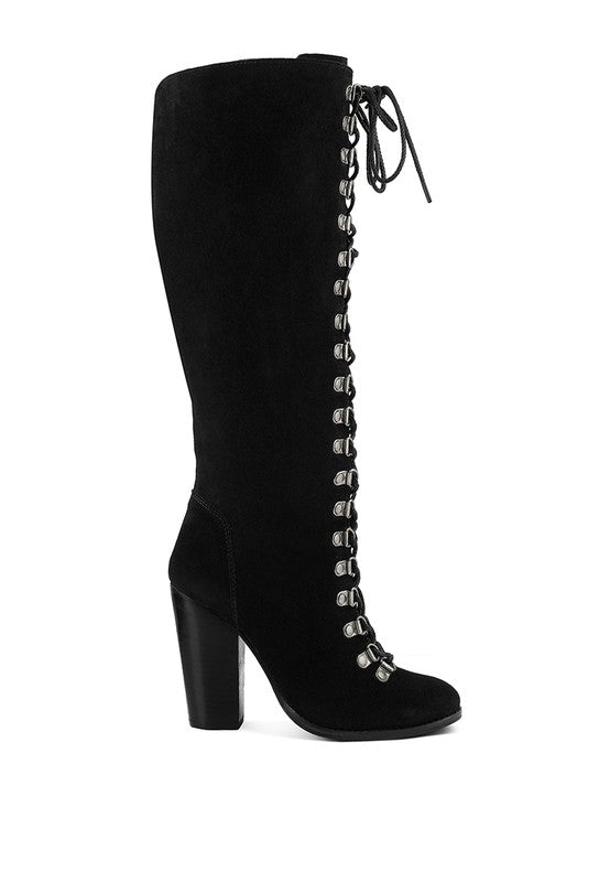 Street-Slay Antique Block Heeled Over Calf Boot