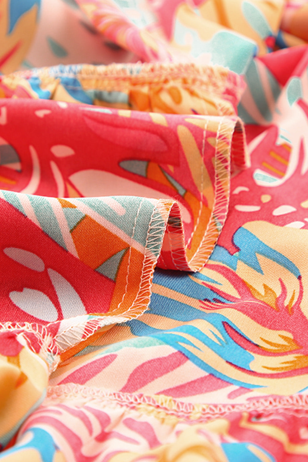 Smocked Ruffle Tiered Maxi Dress - Vibrant Tropical Print