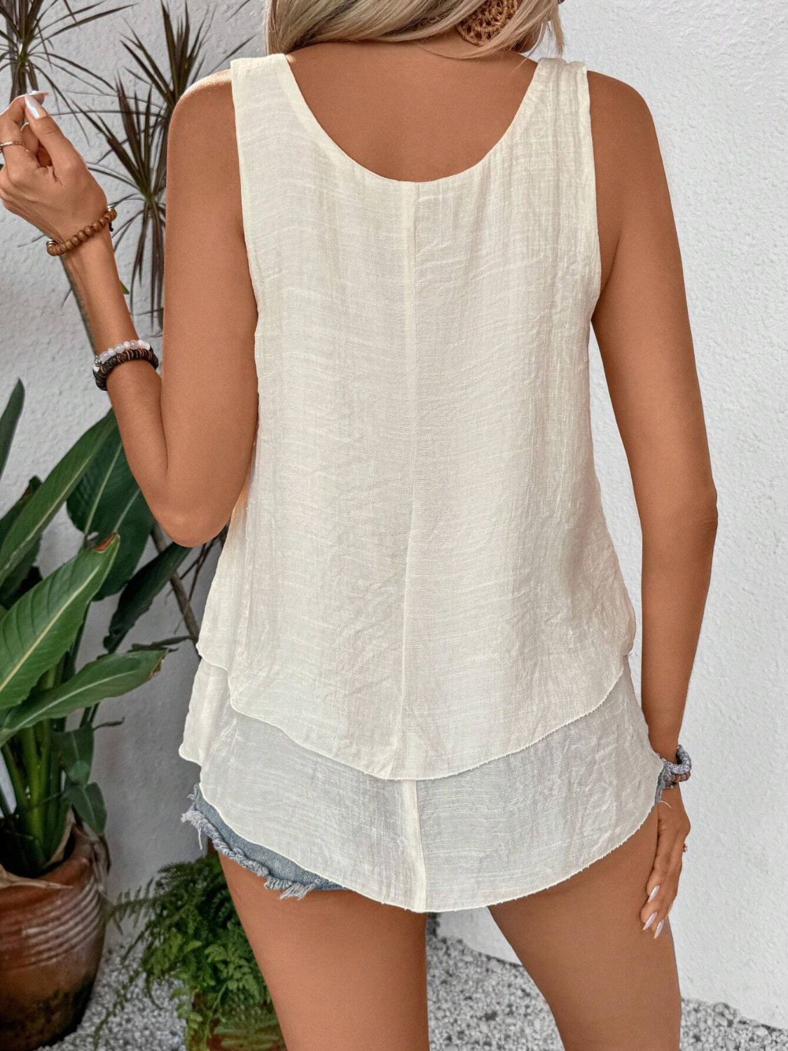 Layered Scoop Neck Wide Strap Tank Top