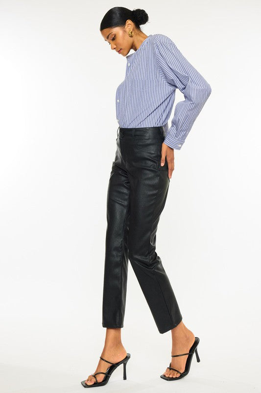 High Rise Skinny Straight Double Buttons Jeans