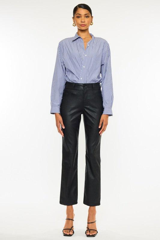 High Rise Skinny Straight Double Buttons Jeans