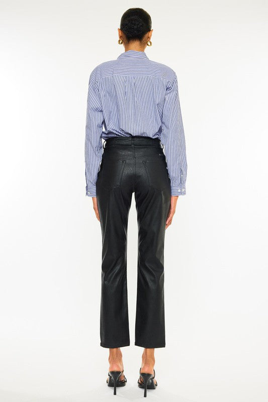 High Rise Skinny Straight Double Buttons Jeans