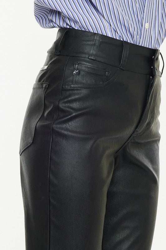 High Rise Skinny Straight Double Buttons Jeans