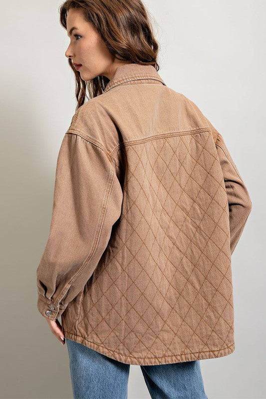 Quilted Button Down Casual Jacket