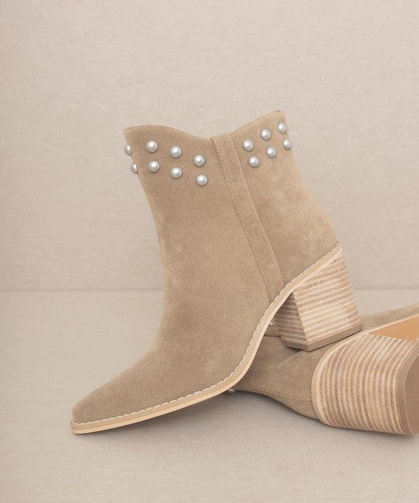 Casual Slip On Studded Collar 3" Booties