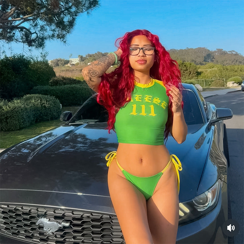 Three-Piece Bikini Set - Cover Up Swimsuit