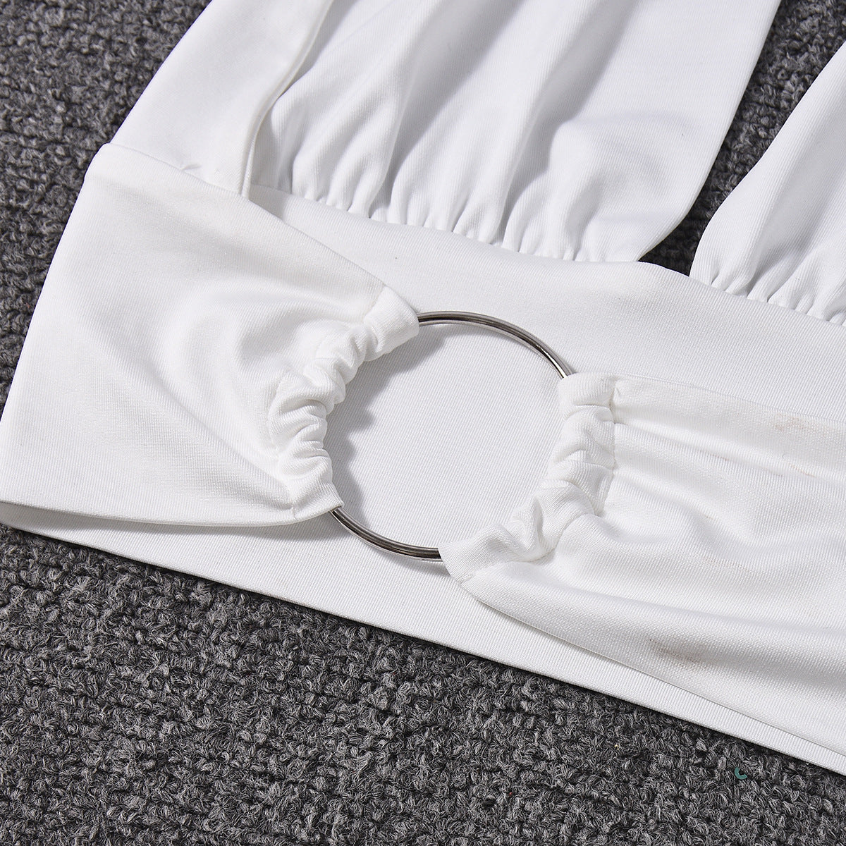 Halter Crop Top and Maxi Skirt Set - White Backless Outfit