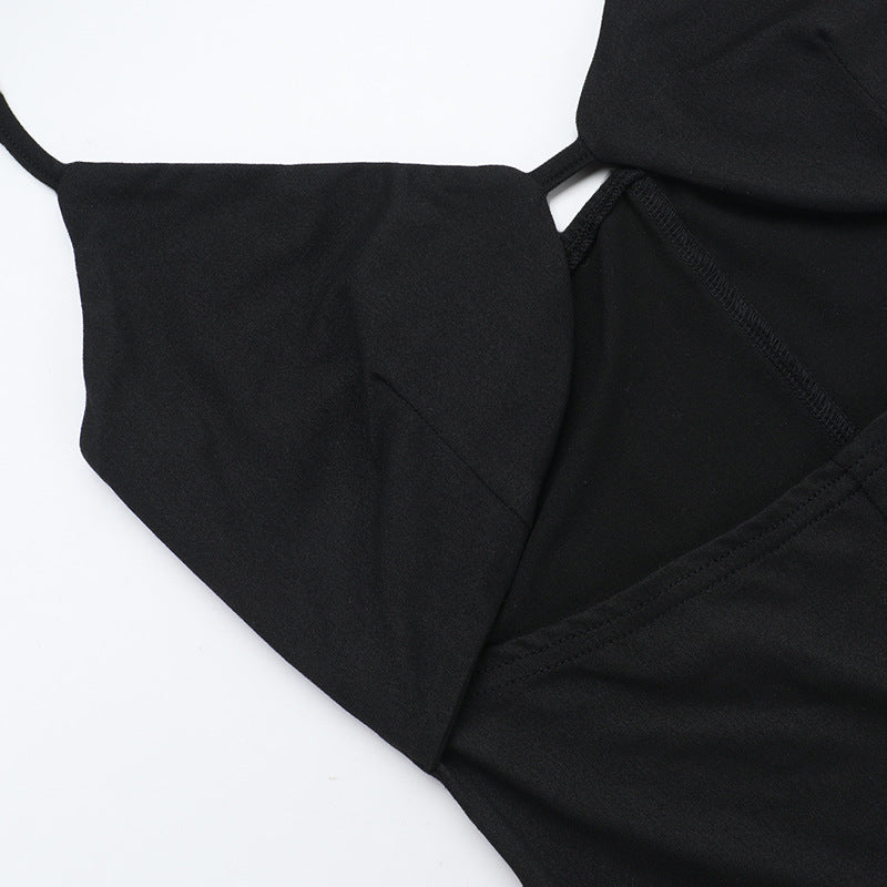 Halter Jumpsuit - Casual Cutout Sleeveless Slim Fit