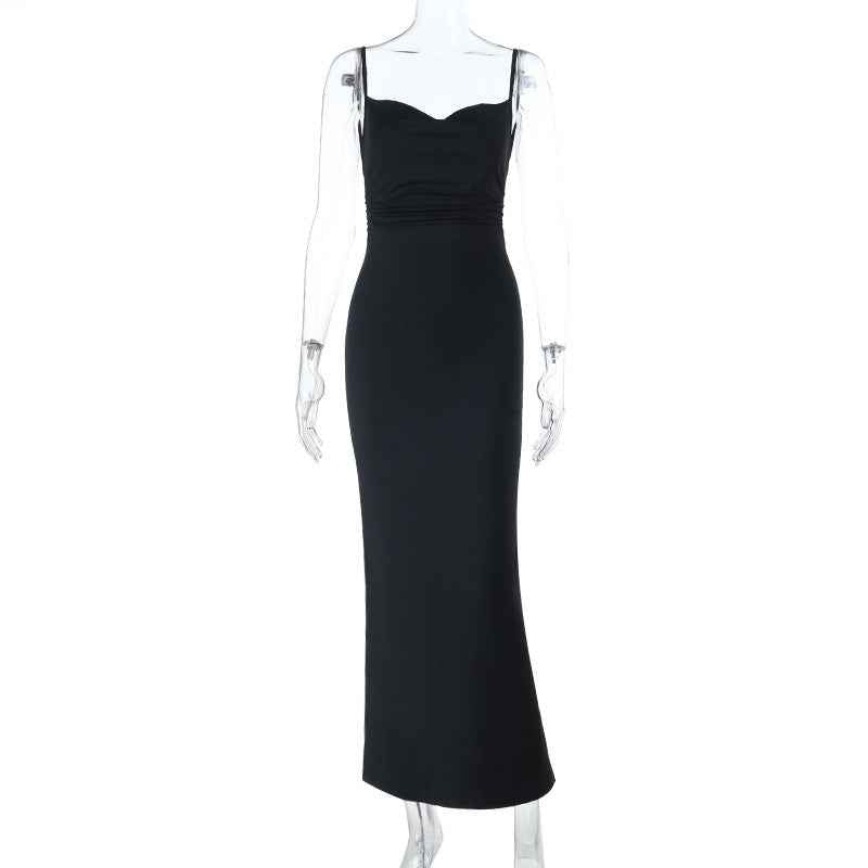 sweetheart neck hot girl backless maxi dress