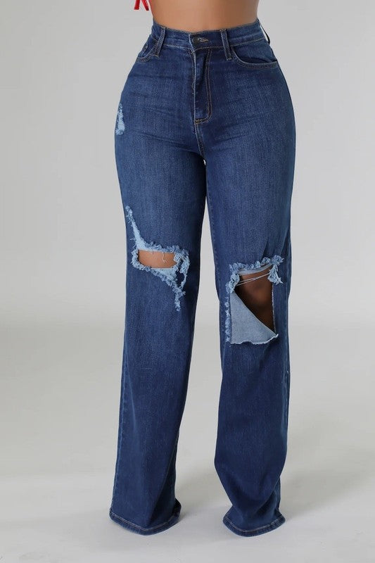 Jade Wide Leg Jeans in Dark Denim