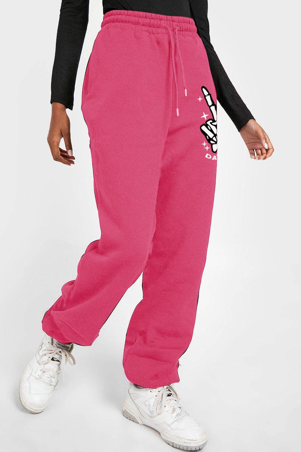 Simply Love Simply Love Full Size Drawstring DAY YOU DESERVE Graphic Long Sweatpants - Fashions Envy
