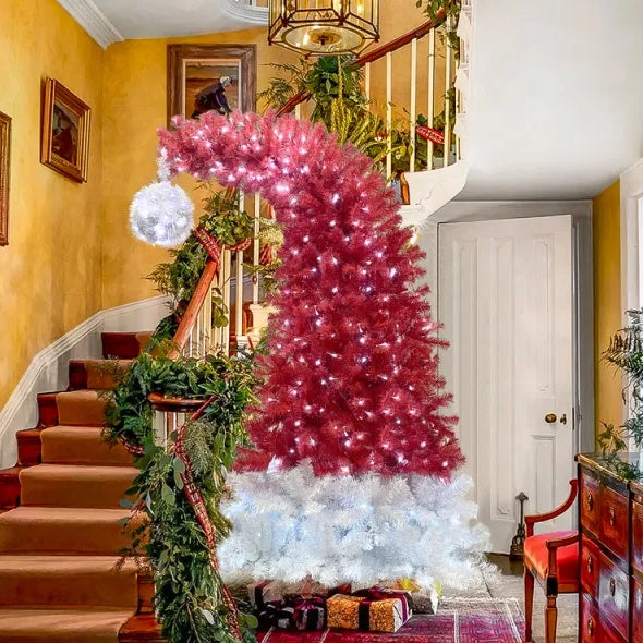 Santa Hat Christmas Tree - 6 FT Pre-Lit Artificial Fir