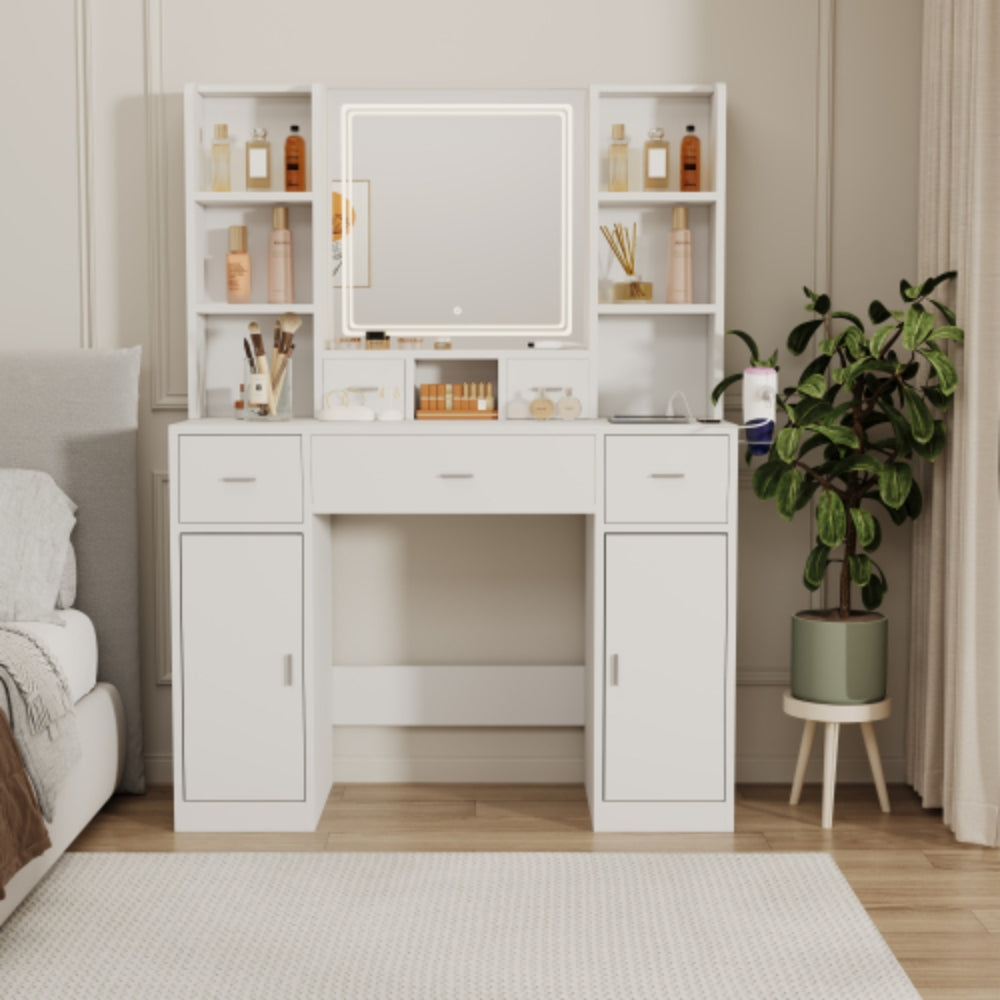 Smart Mirror Dressing Table with Drawers and Storage Cabinet