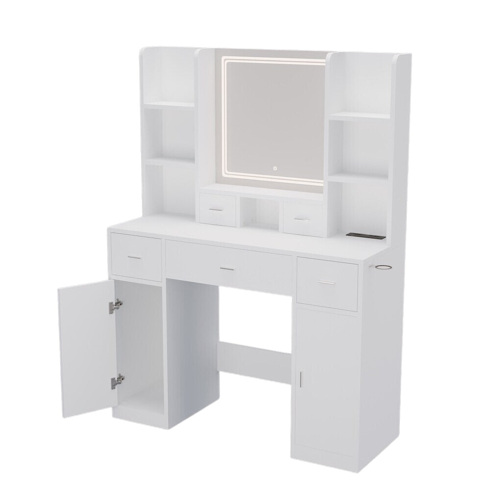 Smart Mirror Dressing Table with Drawers and Storage Cabinet