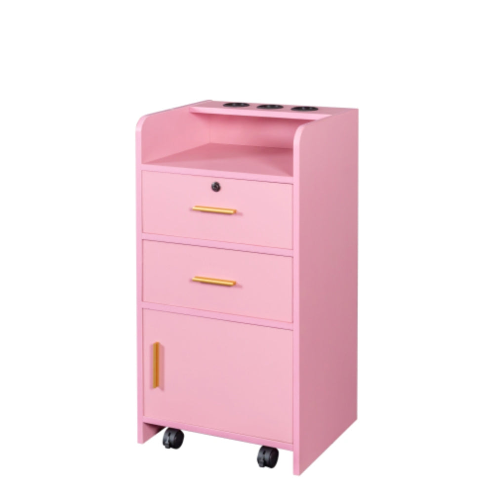 Locking Beauty Salon Storage Cabinet Hair Dryer Holder with Drawer