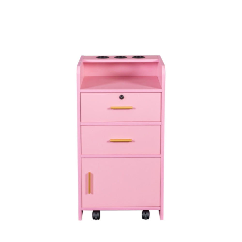 Locking Beauty Salon Storage Cabinet Hair Dryer Holder with Drawer