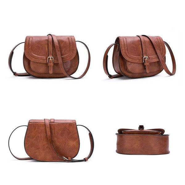 Vegan Leather Blair Foldover Buckle Crossbody Bag