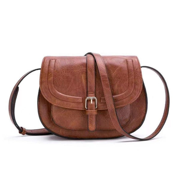 Vegan Leather Blair Foldover Buckle Crossbody Bag