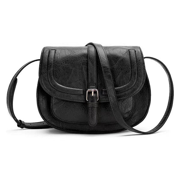 Vegan Leather Blair Foldover Buckle Crossbody Bag