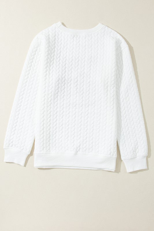 LOVE or XOXO Chenille Embroidered Pullover Sweatshirt