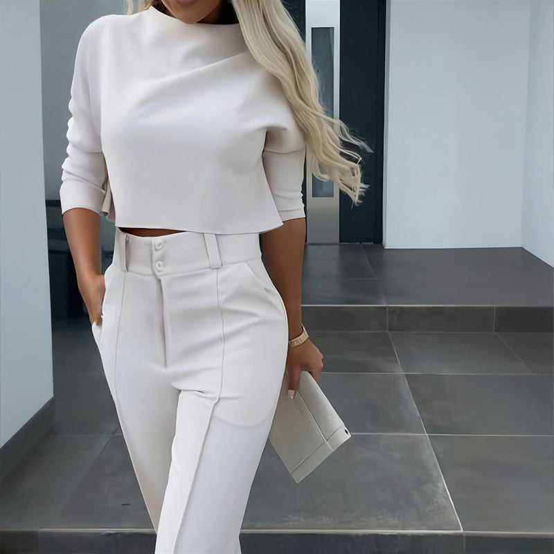 Professional Two-Piece Set - Cropped Top & Pants