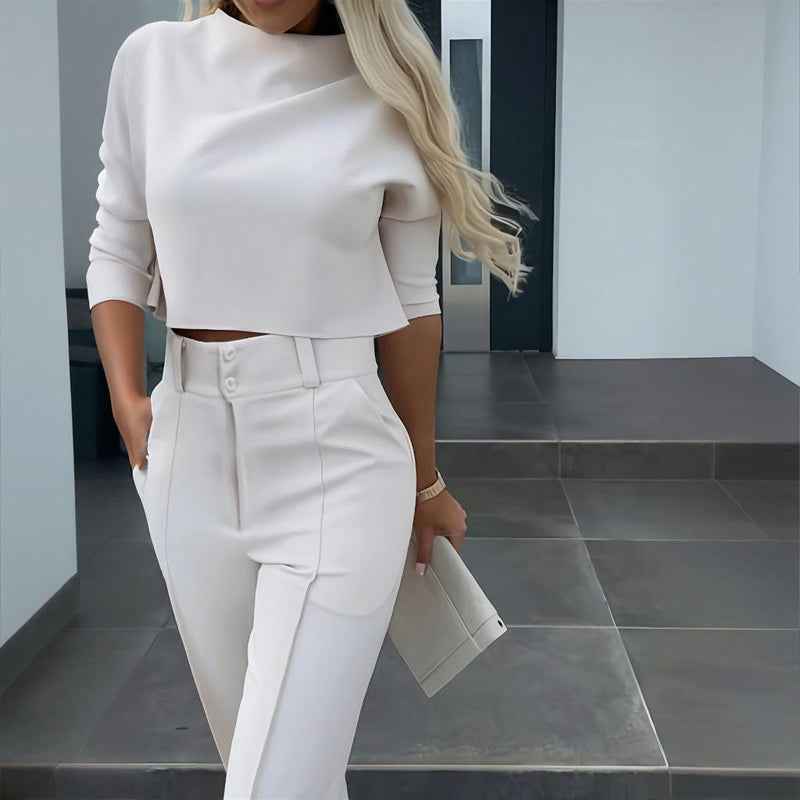 Professional Two-Piece Set - Cropped Top & Pants