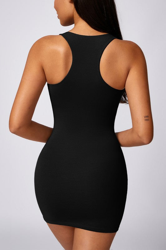 Fashionable Slim Skinny Hip Wrap Mini Dress
