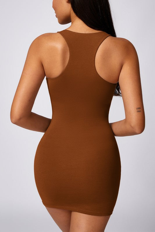 Fashionable Slim Skinny Hip Wrap Mini Dress