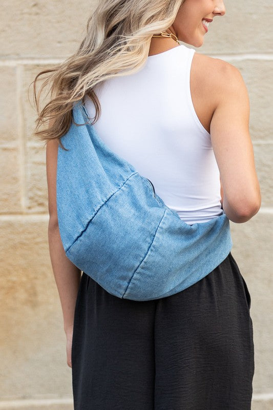 Large Tatum Denim Sling Bag