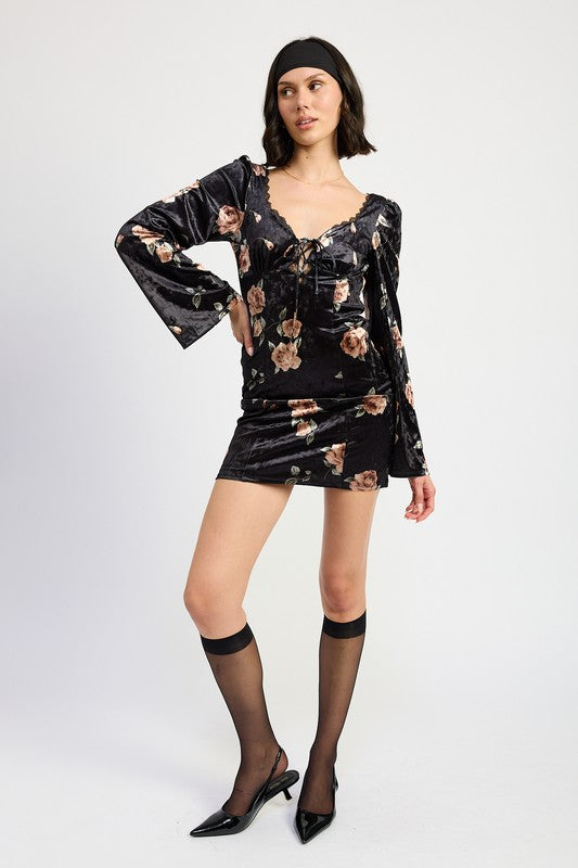 Lace Up Open Back Flora Mini Dress