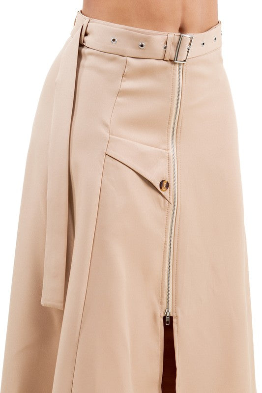 Adjustable D-Ring Long Maxi Skirt