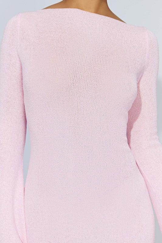 Long Sleeve Open Back Look Party Mini Dress