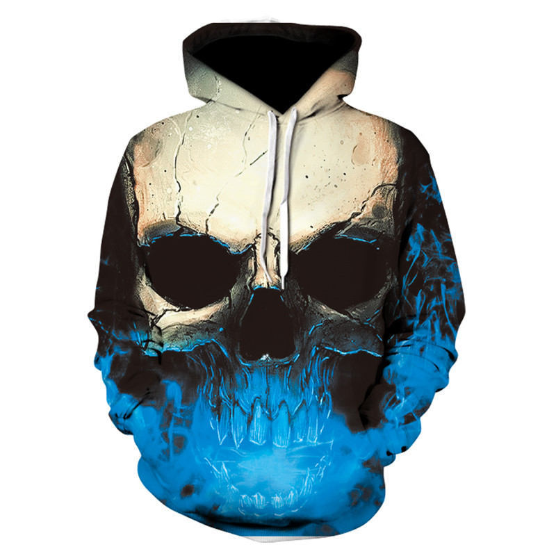 Scary Skull Print Hoodie - Halloween Sweatshirt