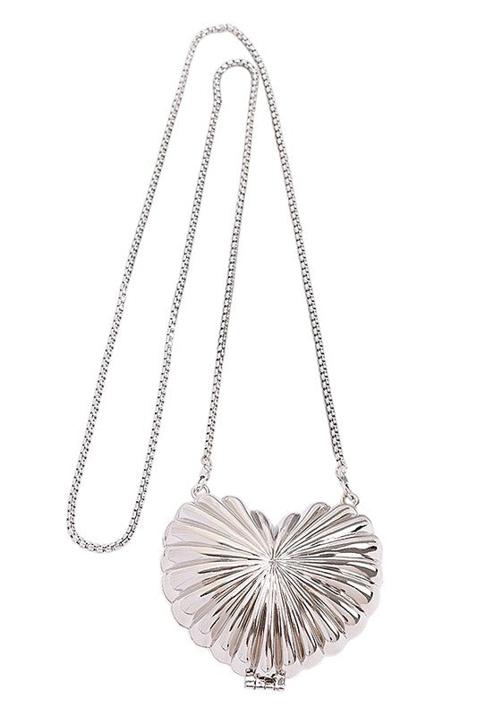 Heart Shape Box Clutch - Mini Textured Swing Bag