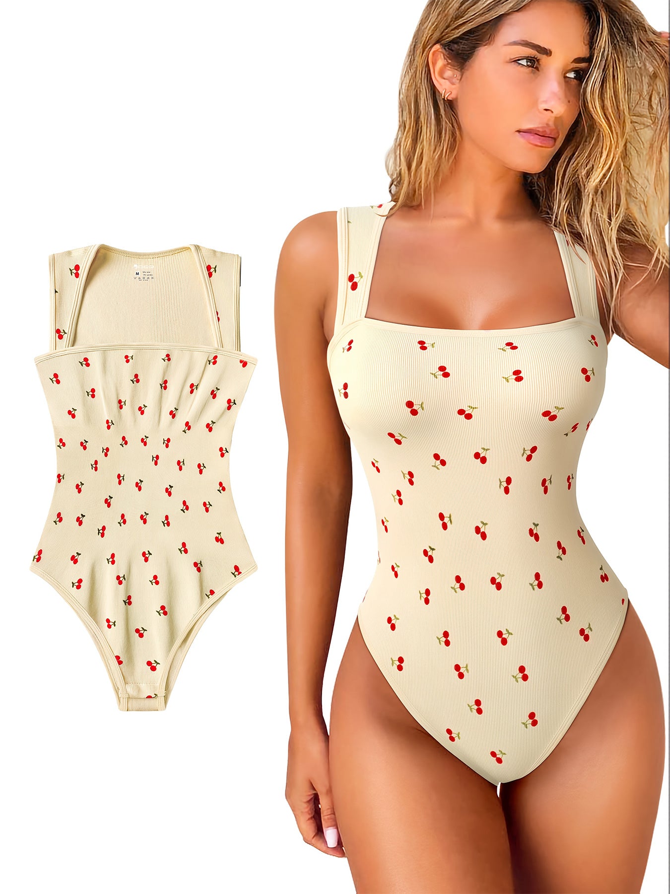 Sculpted Fit Bodysuit - Square Neck Yoga Activewear