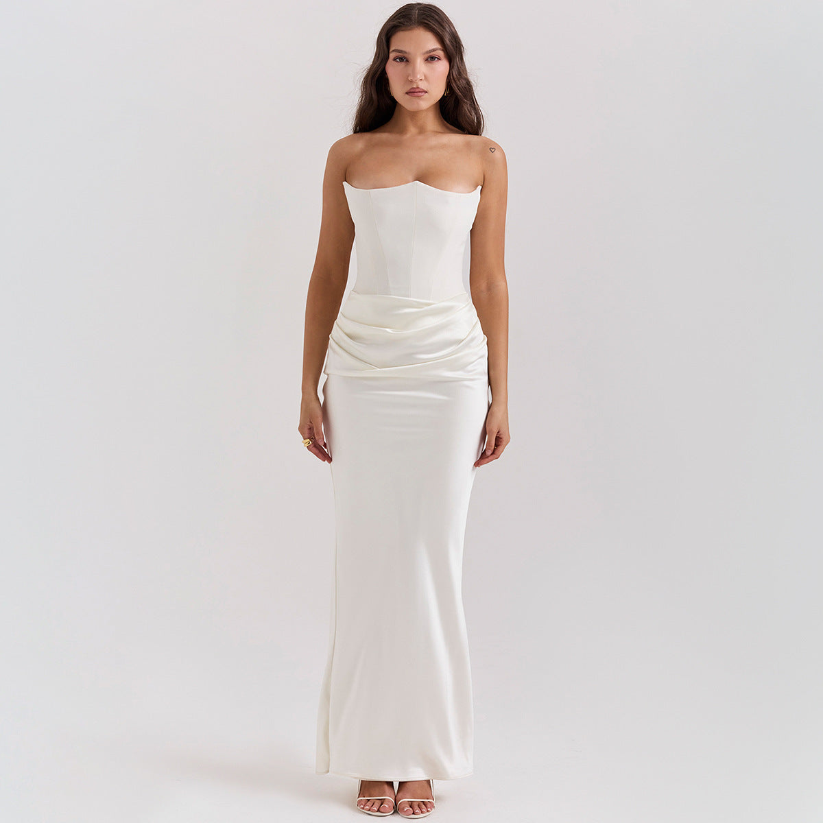 Slim-fit Bandeau Tube Top Long Sexy Backless Party Evening Dress
