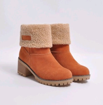 Suede Snow Boots - Mid-Tube Waterproof Platform