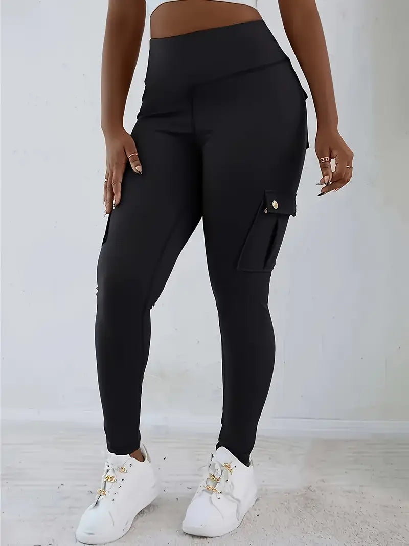 High Waisted Yoga Leggings with Pockets - Elastic Running And Sports Leggings