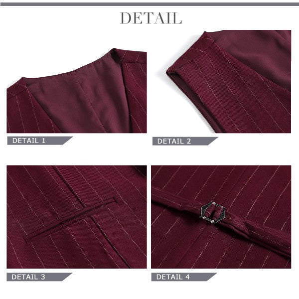 Mens Formal 3 Piece Pinstripe 2 Button Suit - Fashions Envy