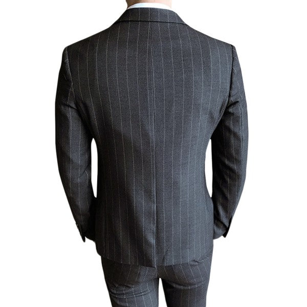 Mens Formal 3 Piece Pinstripe 2 Button Suit - Fashions Envy