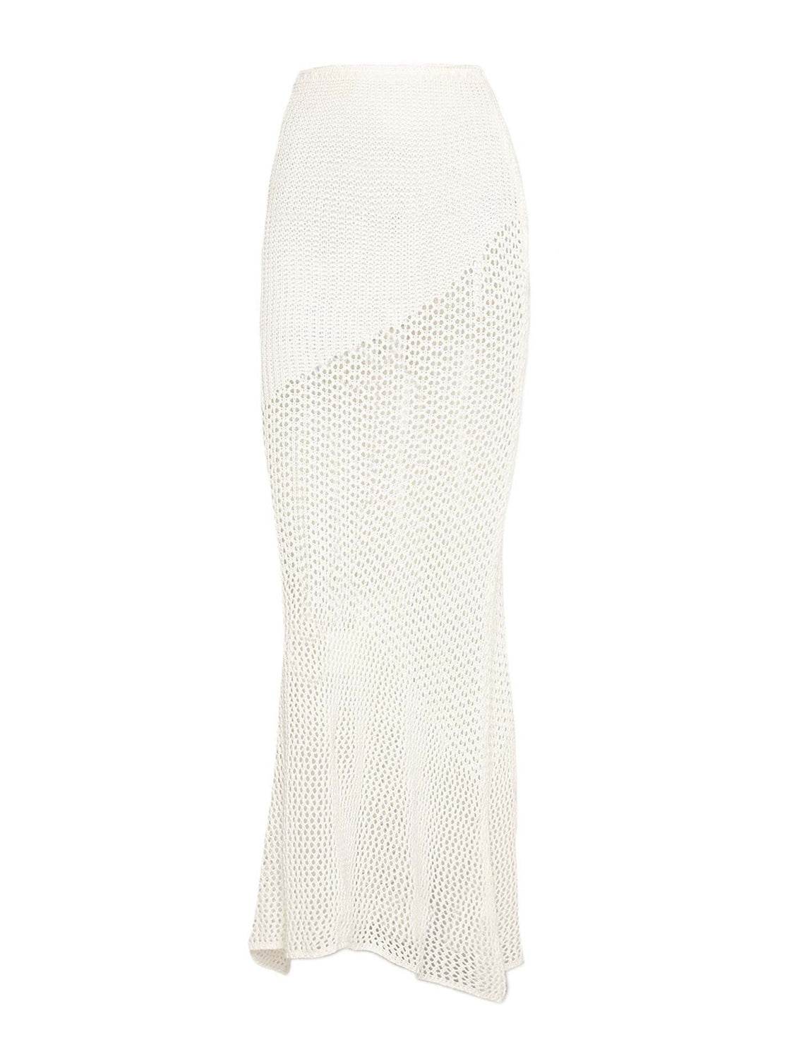Tied Long Sleeve Top and Skirt Cover Up Set - Fashions Envy